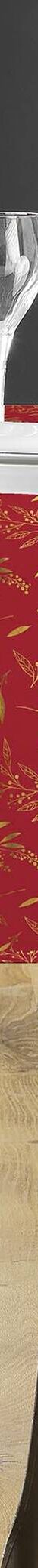Nappe motif végétal métallisé (rouge / doré) Nappe motif végétal métallisé (rouge / doré)